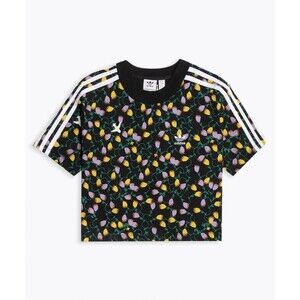 Adidas Women's Black Multicolor Floral Crop Top